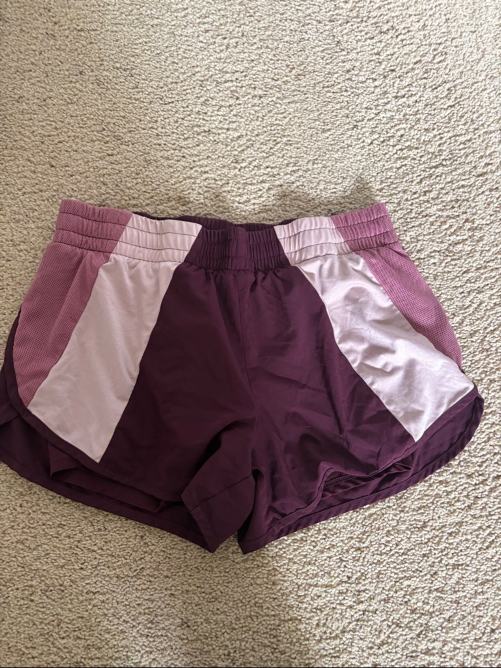 Avia  Plum and Light Pink Colorblock Athletic Shorts